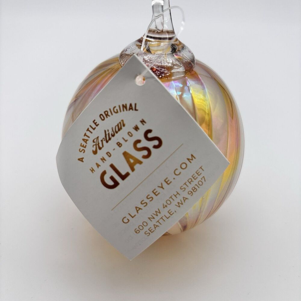 Glass Eye Studio Ornament Paloma Hand Blown Glass 3" Seattle Artisan NIB